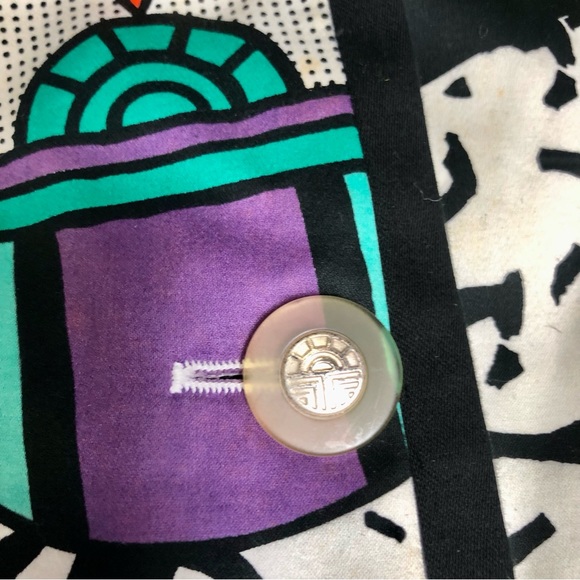 Vintage 80s Louis Feraud Multicolored Memphis Pattern Multicolor Blazer Jacket 6 - Picture 9 of 15